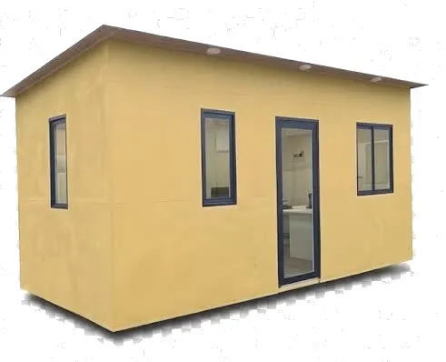 Oficina modular con recepción vidriada
